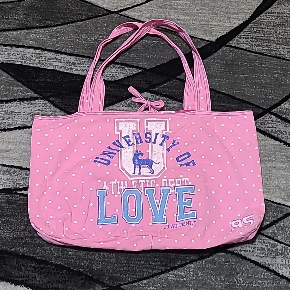 VINTAGE JJ AUTHENTIC UNIVERSITY OF LOVE ATHLETIC DEPT. POLKA DOT CANVAS …